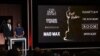 A screen showing the Oscar nominees for Best Picture as announced by actor John Krasinski and Academy President Cheryl Boone Isaacs during the Academy Awards Nominations Announcement at the Samuel Goldwyn Theater in Beverly Hills, California, Jan. 14, 2016.