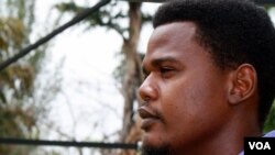 Ayo Omolale, 30, is a political science student at the University of Abuja. He says two weeks after the girls were kidnapped the public is increasingly frustrated by the government's failure to save them, Abuja Nigeria, April 28, 2014. (Photo: Heather M