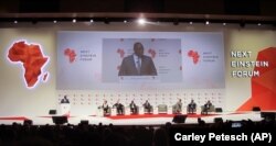 Senegal President Macky Sall spoke at the forum for Next Einstein fellows held in Diamniadio, Senegal, Tuesday, March 8, 2016.