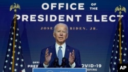 Tổng thống tân cử của Mỹ, Joe Biden, nói chuyện tại rạp Queen, ở Wilmington, Delaware, ngày 9/11/2020.