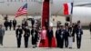 2018年4月23日，法国总统马克龙和夫人抵达美国马里兰州的安德鲁斯联合基地