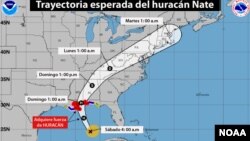 Trayectoria de la tormenta Nate el sábado por la mañana.