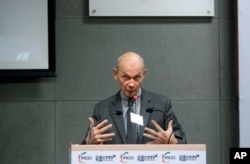 On Jan. 29, 2013, WTO director general Pascal Lamy speaks during a WTO gathering in New Delhi, India.