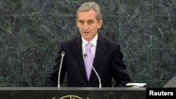FILE - Iurie Leanca, prime minister of Moldova, addresses the 68th United Nations General Assembly at U.N. headquarters in New York, September 26, 2013. 