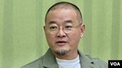 邵家臻寄語香港人，”最緊要人冇事”(最重要人沒事）。（美國之音湯惠芸）