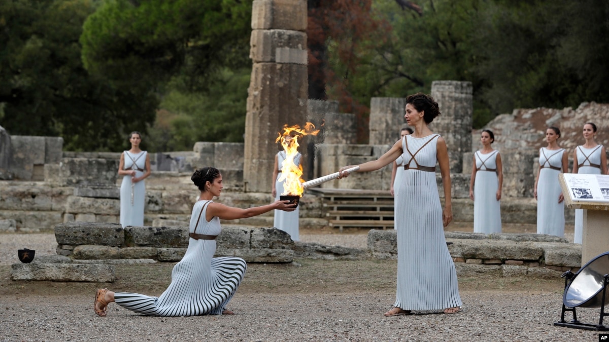 Pyeongchang 2018 Flame Lit in Birthplace of Ancient Olympics