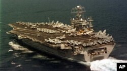 The US Navy aircraft carrier USS Nimitz (file photo)