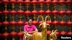 2015年2月19日曼谷中國城慶祝羊年中國新年。