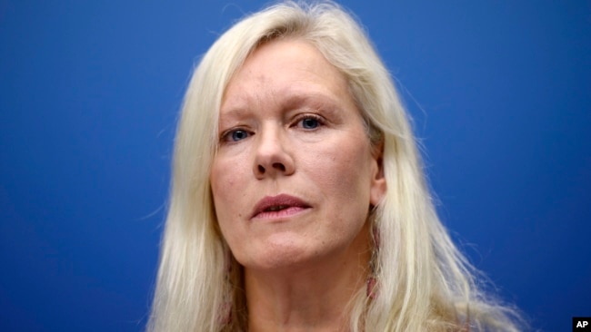 前瑞典驻中国大使林戴安(Anna Lindstedt)2013年11月5日在斯德哥尔摩的一个记者会上。