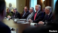 FILE - U.S. President Donald Trump holds a Cabinet meeting at the White House in Washington, Jan. 10, 2018. 
