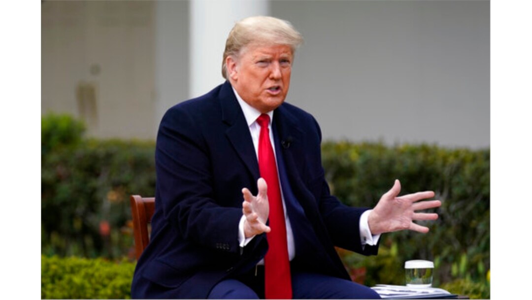 Prezident Donald Tramp Oq uydan turib "Fox News" telekanaliga intervyu beryapti, 2020-yil, 24-mart.