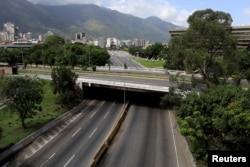 Caracas's main highway is seen empty during a strike called to protest against Venezuelan President Nicolas Maduro's government in Caracas, Venezuela, July 20, 2017.