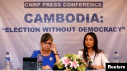 အတိုက်အခံ ကမ္ဘောဒီးယား အမျိုးသားကယ်ဆယ်ရေးပါတီ CNRP ရဲ့ ဒု ဥက္ကဌ Mu Sochua ရဲ့ သတင်းစာရှင်းလင်းပွဲ ( ဇူလိုင်လ ၃၀-၂၀၁၈)