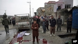 La scène de l'attentat-suicide à Kaboul, en Afghanistan, le 2 mars 2018. 