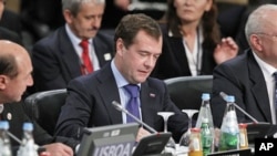 Russian President Dmitry Medvedev at the NATO Russia Council Meeting in Lisbon, Portugal, 20 November 2010