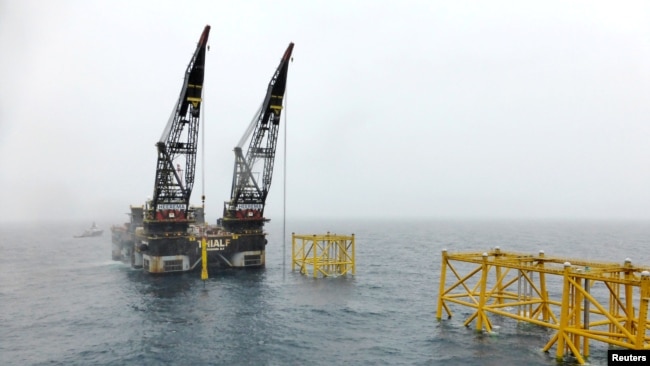 FILE - Norway is a big oil producer. Now it wants to mine minerals from the seabed. A view of Equinor's oil platform in Johan Sverdrup oilfield in the North Sea, Norway August 22, 2018. (REUTERS/Nerijus Adomaitis/File Photo)