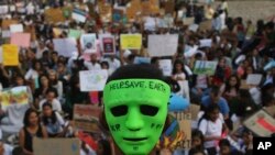 Jedan od globalnih protesta zbog globalnog zagrijevanja održan je u Mumbaju u Indiji, 27. septembra 2019.