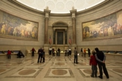 The public can view the founding documents of the United States, including the Declaration of Independence, Constitution, and Bill of Rights, in the National Archives Museum's Rotunda.