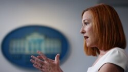 Jen Psaki duke folur gjatë konferencës për shtyp në Shtëpinë e Bardhë