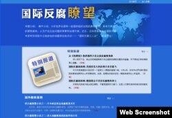 中纪委监察部网站 国际反腐瞭望专题页面截图