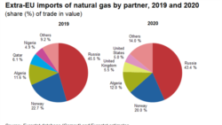 Зовнішні постачальники газу в ЄС 2019 - 2020