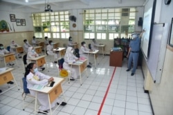 Simulasi sekolah tatap muka di SMPN 1 Surabaya. (Foto: Courtesy/Humas Pemkot Surabaya)