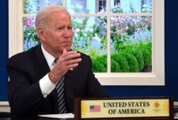 US President Joe Biden participates virtually in the annual ASEAN Summit from the South Court Auditorium of the White House, Oct. 26, 2021.