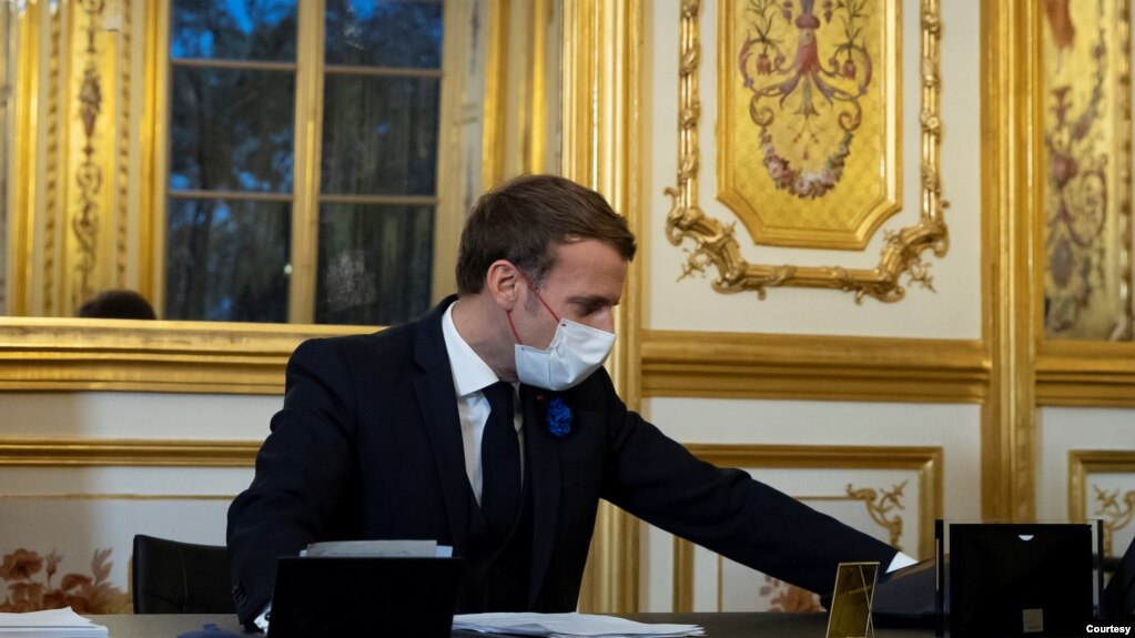 资料照：法国总统马克龙(photo:VOA)