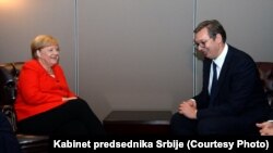 Susret predsednika Srbije Aleksandra Vučića i kancelarke Nemačke Angele Merkel na marginama zasedanja Generalne skupštine UN u Njujorku (Foto: Kabinet predsednika Srbije)