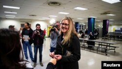 Virginia state senator Jennifer Wexton, Democratic nominee for Virginia's 10th Congressional District, casts her ballot, at Loudoun County High School during the midterm election in Leesburg, Virginia, Nov. 6, 2018.