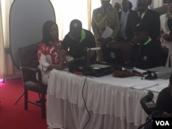 First Lady Grace Mugabe registering to vote.