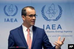 코넬 페루타 국제원자력기구(IAEA) 사무총장 대행이 9일 IAEA 이사회를 마친 후 기자회견을 했다.