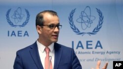 코넬 페루타 국제원자력기구(IAEA) 사무총장 대행이 지난 9월 IAEA 이사회를 마친 후 기자회견을 했다.