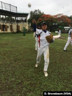 Kyaw Thuya Tun, a taxi driver, plays first base for the Myanmar national team.