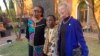 From left to right: Nobel peace laureate Layman Gbowee, Julienne Lusenge, winner of 2021 Aurora Prize and Mary Robinson, former Irish President, Rome, Oct. 9, 2021. (S.Castelfranco/VOA)