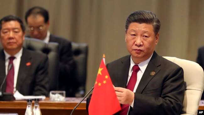 资料照:中国国家主席习近平在南非约翰内斯堡参加金砖国家峰会 (2018年7月26号)