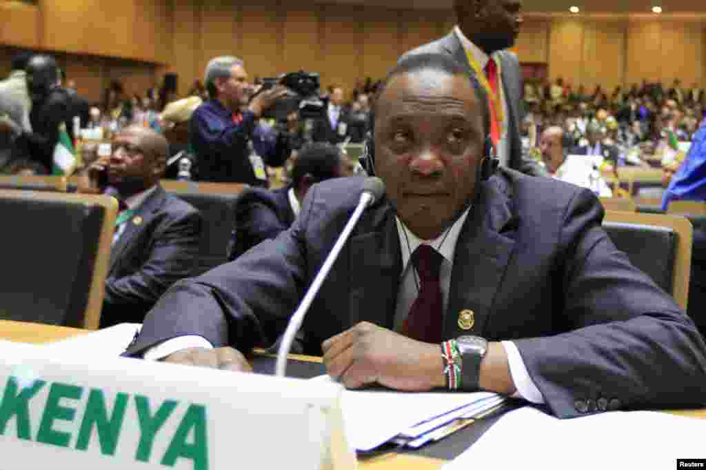 Kenya's President Uhuru Kenyatta attends the opening ceremony of the 22nd Ordinary Session of the African Union summit in Addis Ababa, Jan. 30, 2014. 