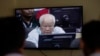 FILE - Khieu Samphan, former Khmer Rouge head of state, is seen on screen at the court's press center at the U.N.-backed war crimes tribunal on the outskirts of Phnom Penh, Cambodia, Nov. 16, 2018. 