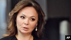 FILE - In this photo taken on Nov. 8, 2016, Kremlin-linked lawyer Natalia Veselnitskaya speaks to a journalist in Moscow. 