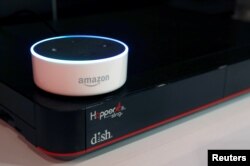 FILE - An Amazon Dot smart speaker
