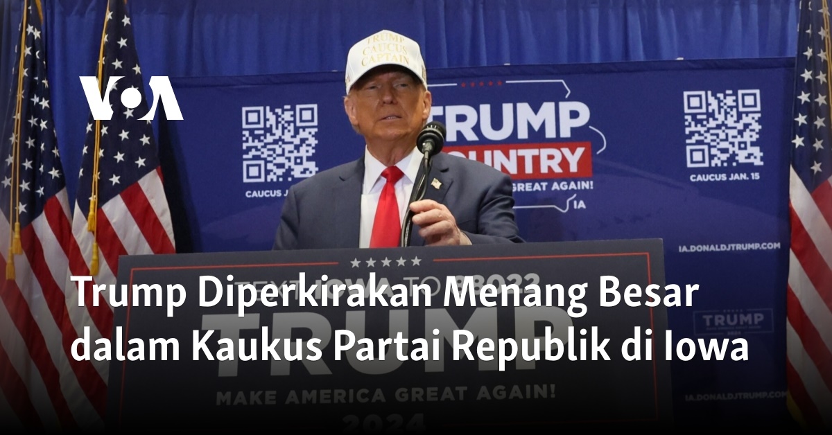 Trump Diperkirakan Menang Besar dalam Kaukus Partai Republik di Iowa