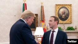 Donald Trump et Mark Zuckerberg se rencontrent le 19 septembre 2019 (Photo: Twitter Trump)