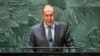 Russia's Foreign Minister Sergey Lavrov addresses the 76th session of the U.N. General Assembly in New York, Sept. 25, 2021.