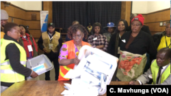 FILE: Zimbabwe Electoral Commission start vote counting in Harare after the July 30 elections which the main opposition party Movement for Democratic Change Alliance say was rigged for the ruling ZANU-PF party. 