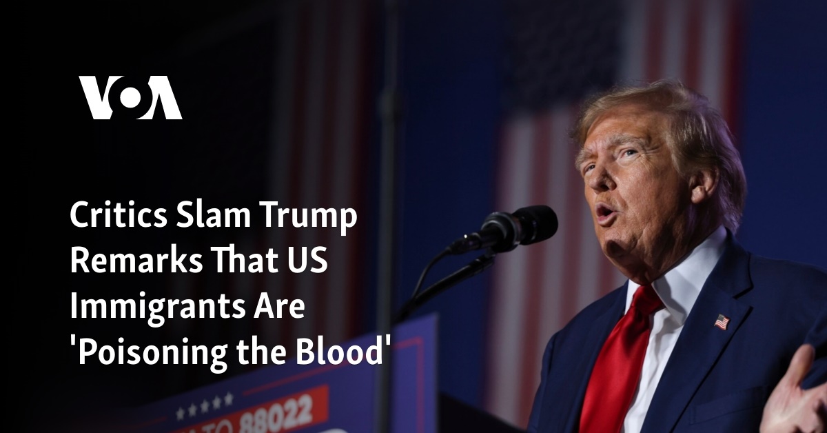 Critics Slam Trump Remarks That US Immigrants Are 'Poisoning The Blood'