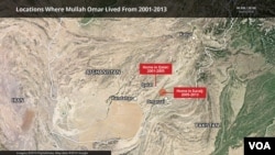 Locations Where Mullah Omar Lived From 2001-2013