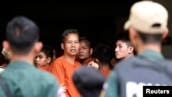 Labor activist Rath Rott Mony arrives to the Phnom Penh Municipal Court for trial over his role in the making of a documentary about sex-trafficking, that the government said contained fake news, in Phnom Penh, Cambodia May 30, 2019.