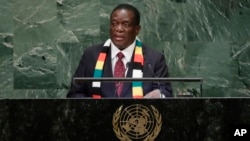 FILE: UMongameli Emmerson Mnangagwa emhlanganweni oweUnited Nations General Assembly