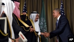 Le president Barack Obama salue le roi Salman Arabie Saoudite, Antalya, 16 novembre.
