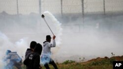 30일, 가자지구 분리장벽 근처에서 이스라엘의 점령 정책에 항의하는 대규모 시위가 발생했다. (자료 사진)